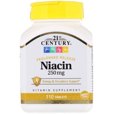 Витамин В3 Ниацин Niacin 21st Century 250 мг 110 таблеток