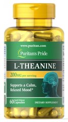 L-теанін L-Theanine Puritan's Pride 200 мг 60 капсул