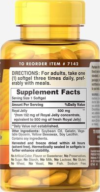 Фотография - Маточне молочко Royal Jelly Puritan's Pride 500 мг 120 капсул