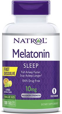 Фотография - Мелатонін Melatonin Fast Dissolve Natrol цитрус 10 мг 100 таблеток