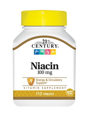 Витамин В3 Ниацин Niacin 21st Century 100 мг 110 таблеток