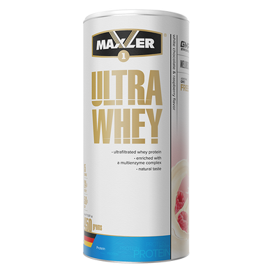 Фотография - Протеин Ultra Whey Maxler белый шоколад с малиной 450 г