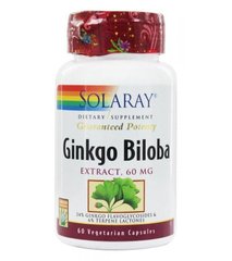 Фотография - Гінкго білоба Ginkgo Biloba Leaf Extract Solaray 60 мг 60 капсул
