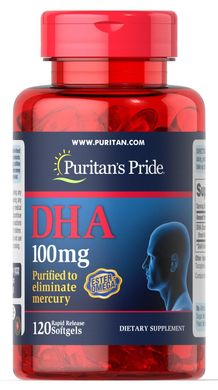 Фотография - Рыбий жир DHA Puritan's Pride 100 мг 120 гелевых капсул