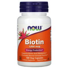Вітамін В7 Біотин Biotin Now Foods 1000 мкг 100 капсул