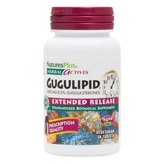 Фотография - Гуггул Herbal Actives Gugulipid Extended Release Natures Plus 1000 мг 30 капсул