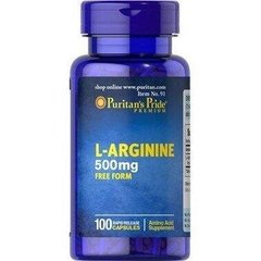L- Аргінін L-Arginine Puritan's Pride 500 мг 100 капсул