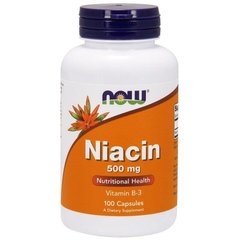 Витамин В3 Ниацин Vitamin B3 Niacin Now Foods 500 мг 100 таблеток