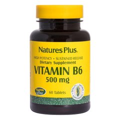 Вітамін В6 Vitamin B6 Nature's Plus 500 мг 60 таблеток