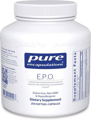 Масло вечерней примулы E.P.O. (evening primrose oil) Pure Encapsulations 250 капсул
