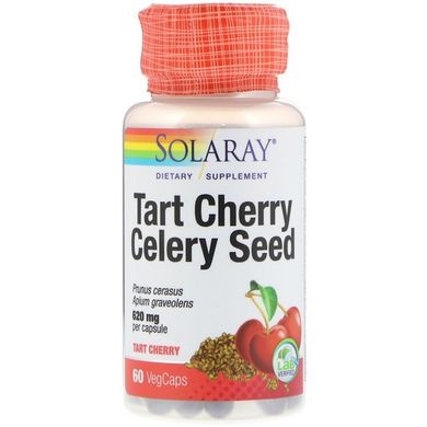 Екстракт вишні і насіння селери Tart Cherry Celery Seed Solaray 620 мг 60 капсул