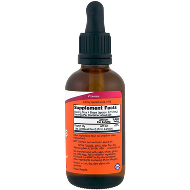 Фотография - Витамин D3 Liquid Vitamin D3 Now Foods 400 МЕ 60 мл